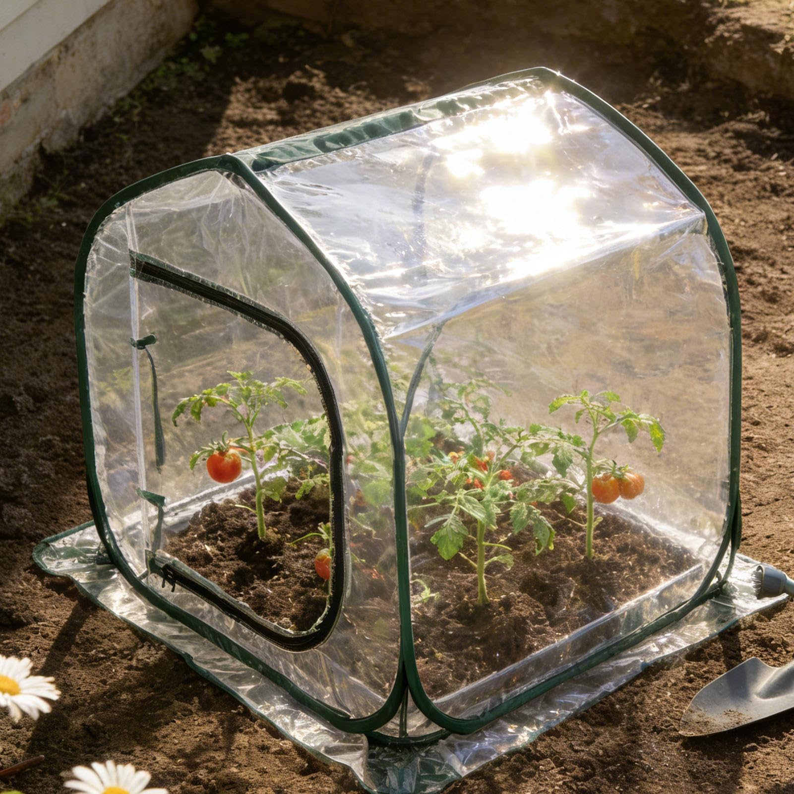 Tienda de campaña plegable para clima frío, transparente, invernadero instantáneo para plantas, para huertos, jardín, camas elevadas, parches de fresa, patio, patio trasero