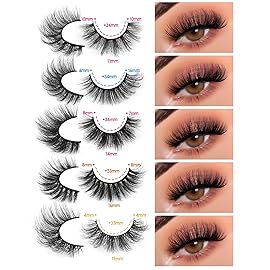 JIMIRE False Eyelashes Natural Fluffy Wispy Faux Mink Lashes 5D 14mm-18mm 5 Styles Mixed Lashes for Small Eyes Natural Look Fake Eyelashes 20 Pairs Multipack