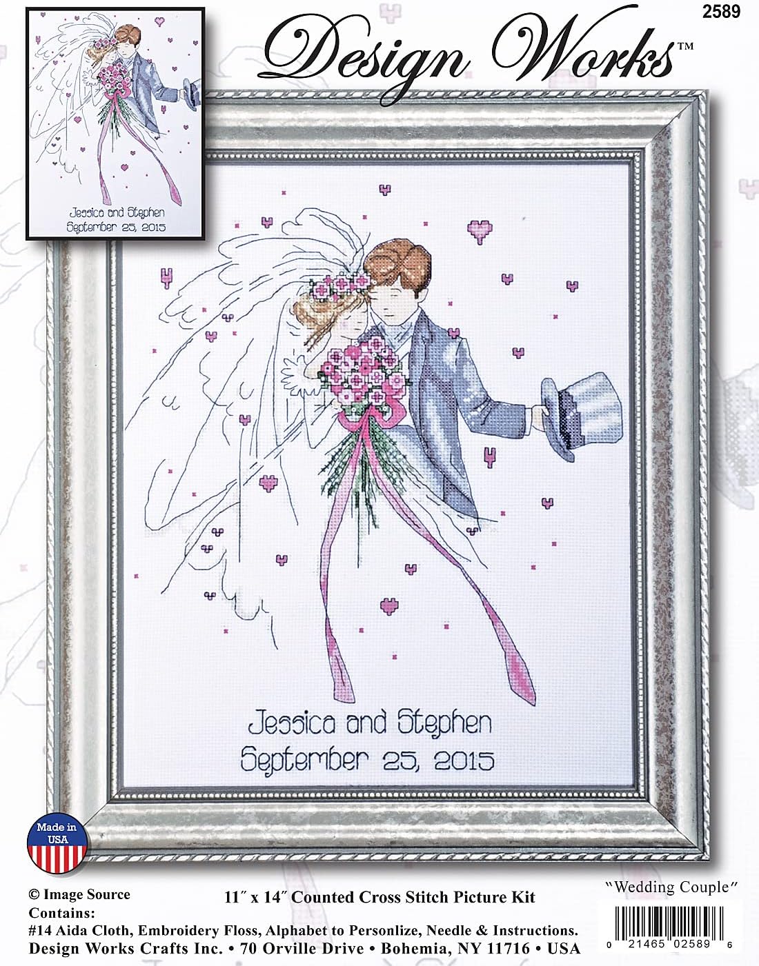 Design Works Crafts Wedding Sampler Counted Cross Stitch Kit, Multi