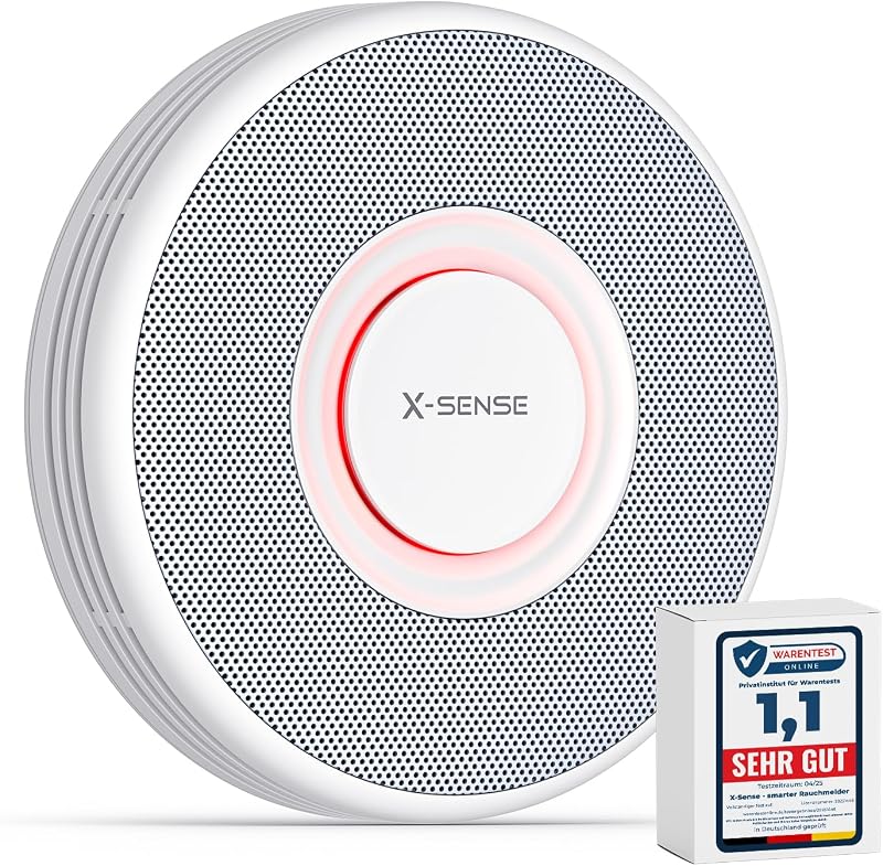 X-Sense XS0B-MR Okos Füstérzékelő WLAN Hangkimenettel, 17 Helyszínnel - Vezeték Nélküli Tűzjelző, 5 Éves Elemmel, SBS50 Bázisállomással Komp