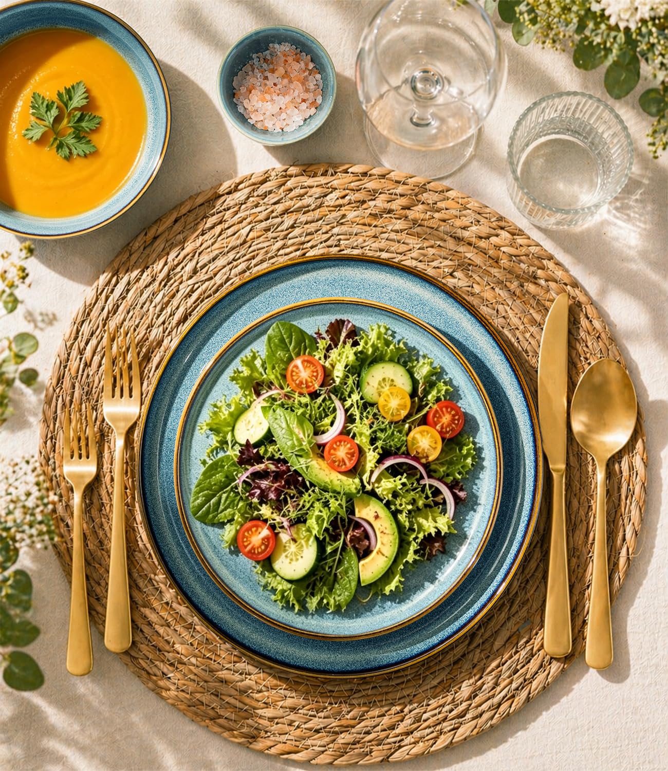 Amazon.com | GBHOME Dinnerware Sets for 4, 12 Pieces Ceramic