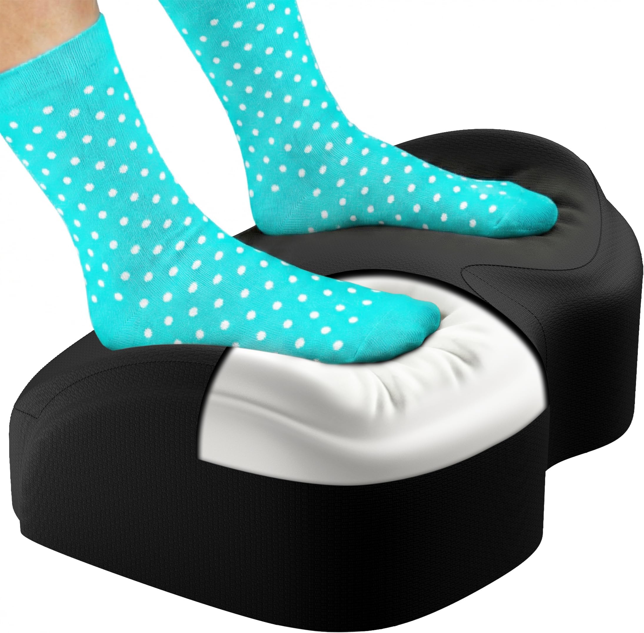 Everlasting Comfort Foot Rest for Under Desk at Work - Memory Foam Office Foot Stool & Under Desk Footrest Leg Elevation Pillow for Gaming & Home Office, Supports Posture