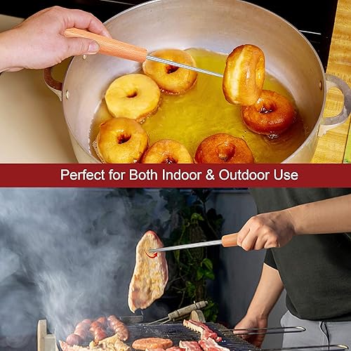 Miniatura 3 de Leonyo Paquete de 2 aletas de coleta para alimentos, aletas de gancho de carne de 12 pulgadas con ejes de acero inoxidable, sustitutos de pinzas