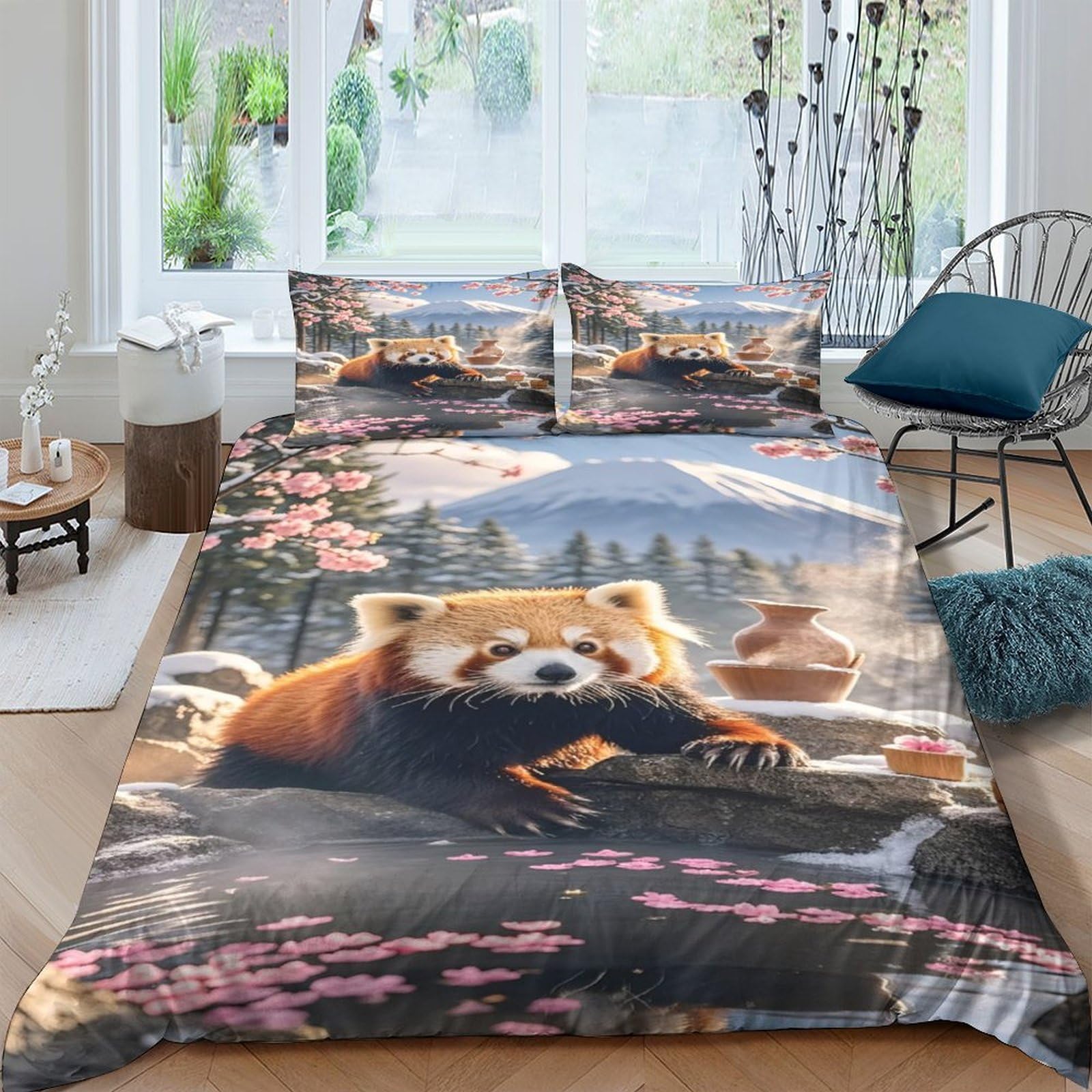 Taie de couette panda roux imprimé 3D idée cadeau exquis pour familles