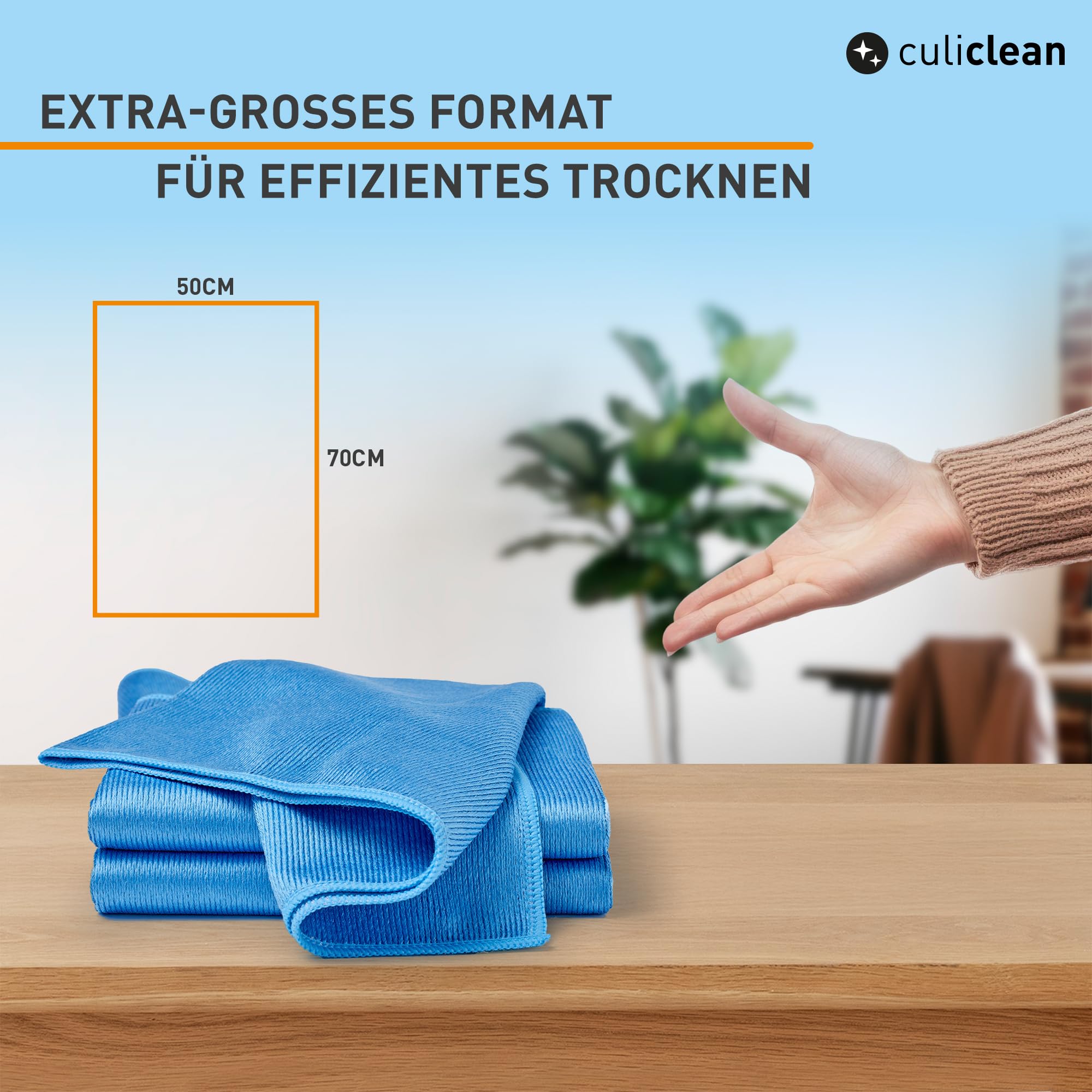 culiclean Mikrofasertücher Auto – extrem saugfähig, Weiß, 50x70, 20x | Microfasertücher, Putztücher, Küchentücher, bis 95°C kochfest waschbar, trocknergeeignet