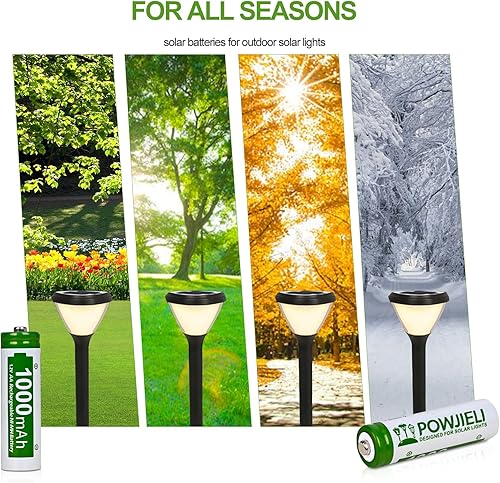 Miniatura 6 de Ni-MH - Baterías AA recargables, 1.2 V, 1000 mAh, alta capacidad, precargadas, doble A, batería solar para jardín, paisajismo, luces solares, luces