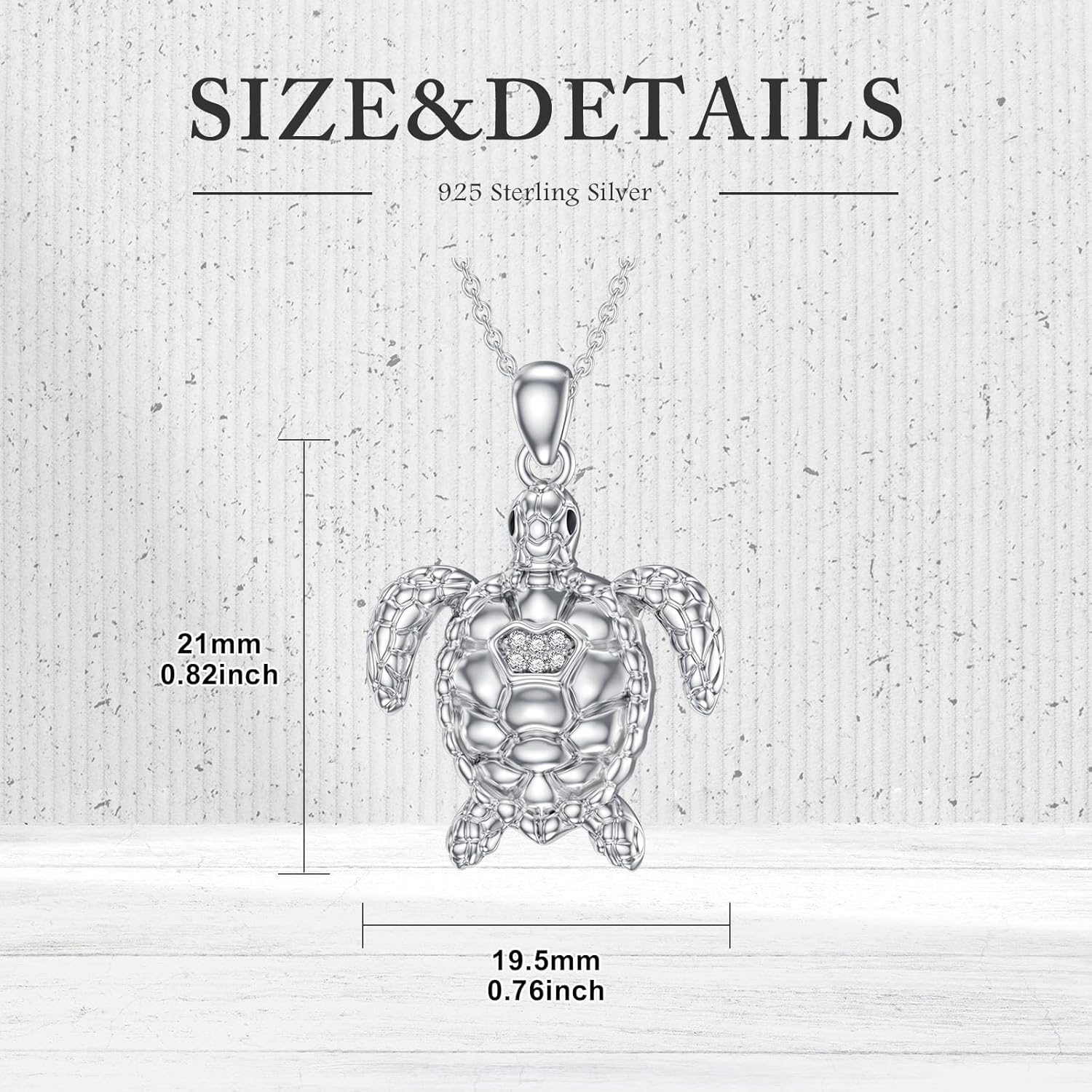 Diamond Turtle Necklace for Women 925 Sterling Silver Sea Turtles Pendant Necklace Jewelry Gift for Birthday - Image 6
