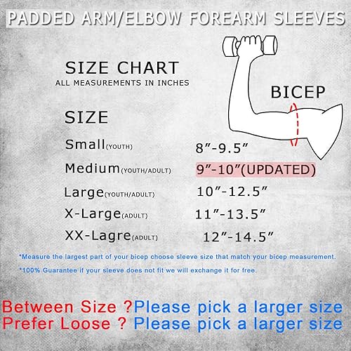 Miniatura 2 de Hobrave Fundas acolchadas para brazos, paquete de 2 almohadillas para antebrazo a prueba de golpes, soporte de protección de compresión para