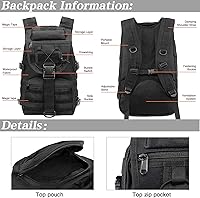 Vista 3 de Mochila táctica militar para hombres y mujeres, bolsa de 35 L, bolsa de insectos del ejército, camping, senderismo, senderismo, mochila de 3 días