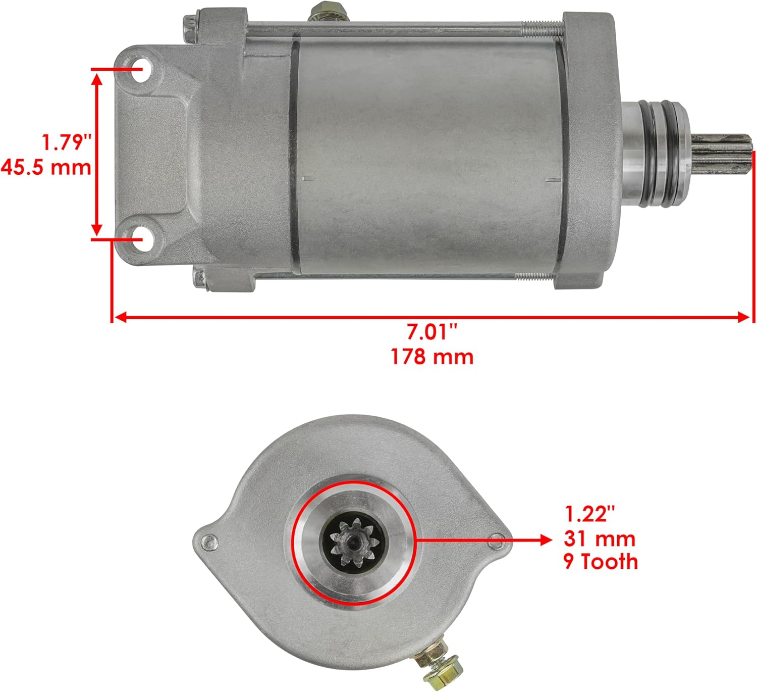 Caltric Starter W/Relay Solenoid Compatible With Polaris Ranger Crew 800 4X4 Efi 2010 2011-2014