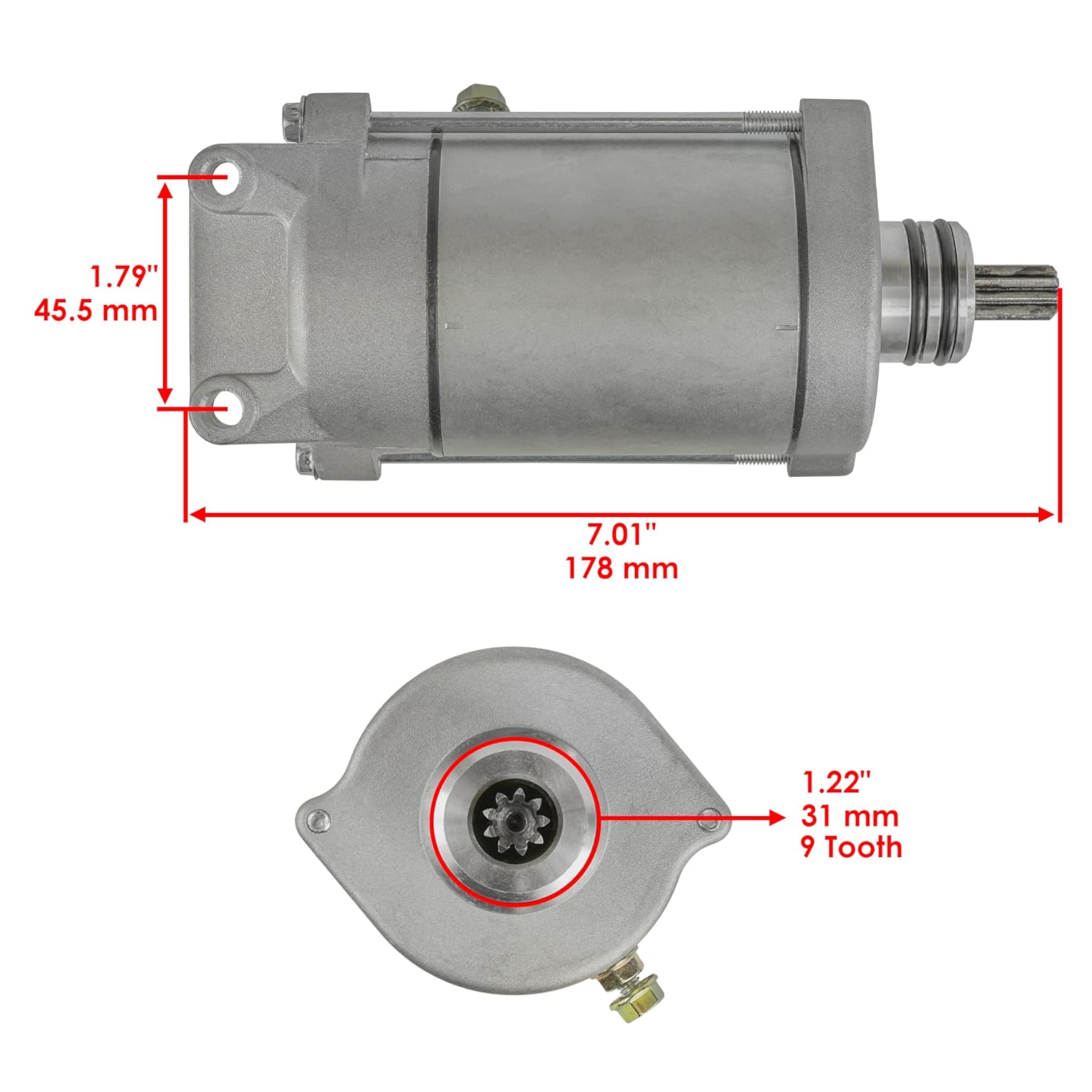 Caltric Starter & Bendix Drive Compatible with Polaris Sportsman 800 Twin Efi Ho 2005-2009