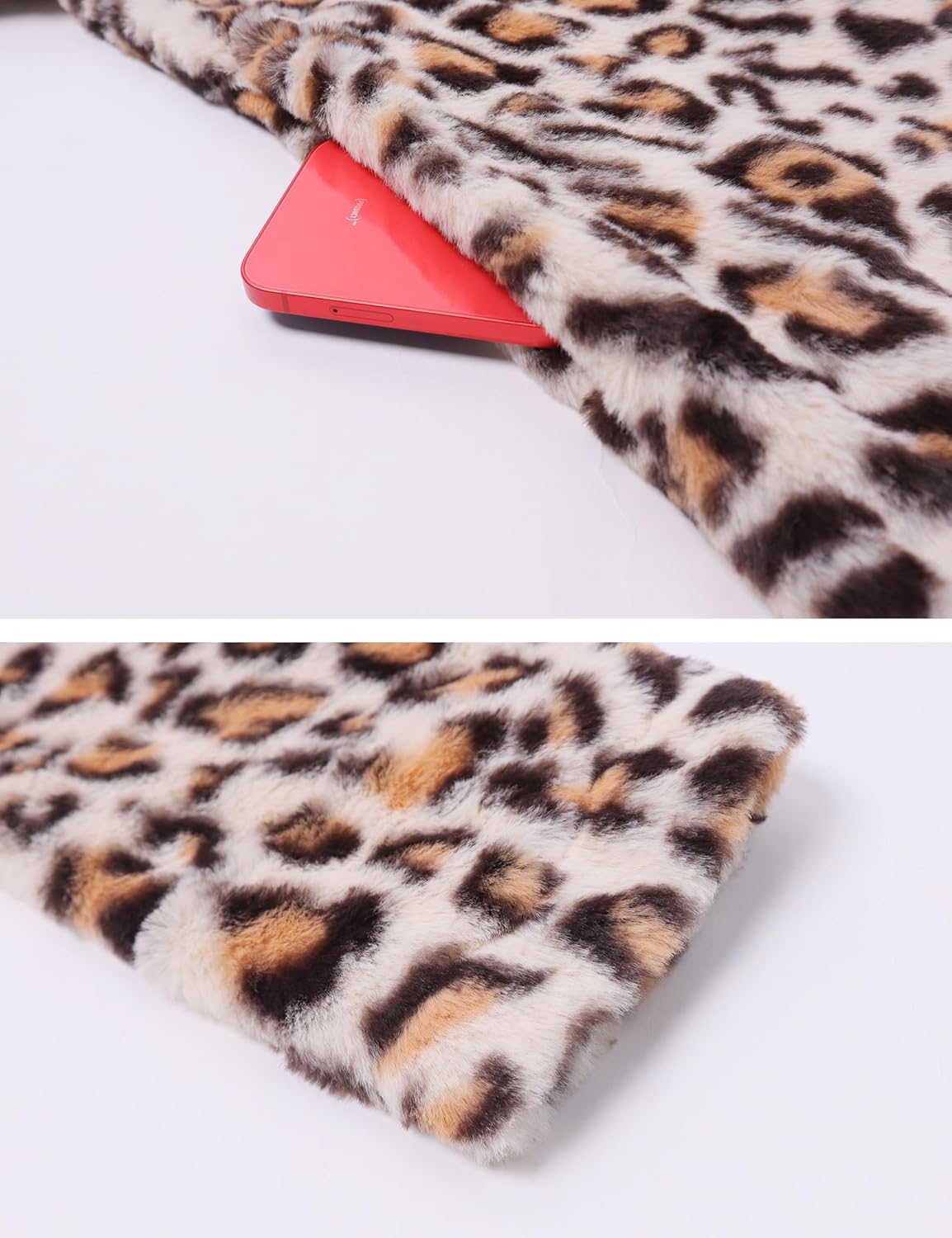 SeekMe Womens Faux Fur Coats Leopard Jackets Loose Warm Fall Winter Fluffy Jacket Outwear - Image 5