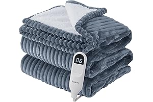 BEDSURE Heated Blanket Electric Full Size - Soft Ribbed Flannel Cozy Warm Heated Blanket