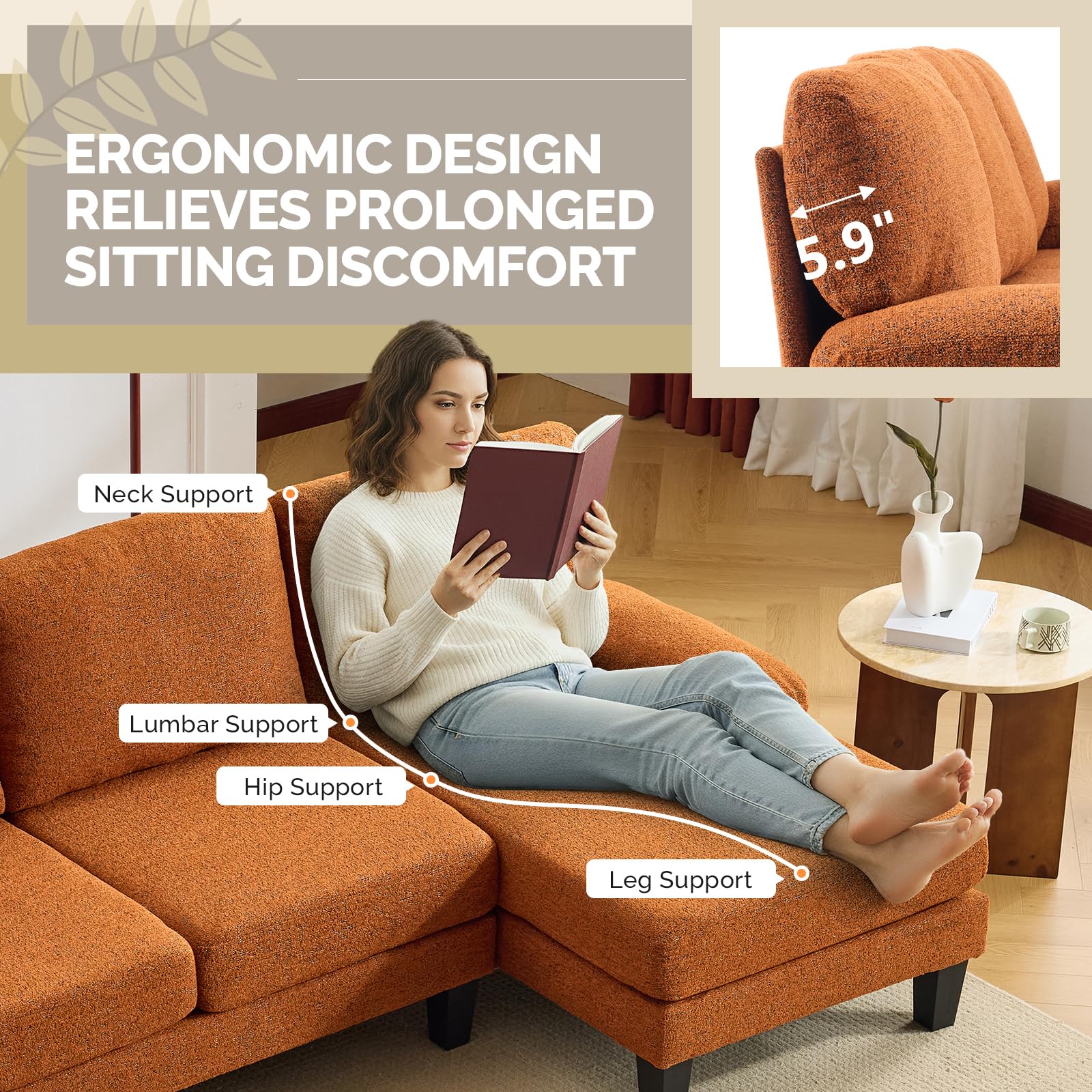 The 5 Best Sofas Under $1200 in 2026 (That Don't Feel Cheap) 3 VINGLI 110' U-Shaped Sectional Couch with Two Chaise, Affordable Small Sofa with — product photo
