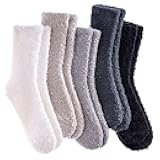 5/6 Pairs Womens Super Soft Fuzzy Plush Warm Winter Home Sleeping Slipper Socks