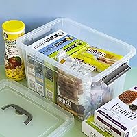 Vista 6 de Bringer Paquete de 6 cajas de almacenamiento de plástico transparente, caja de plástico, 10 L