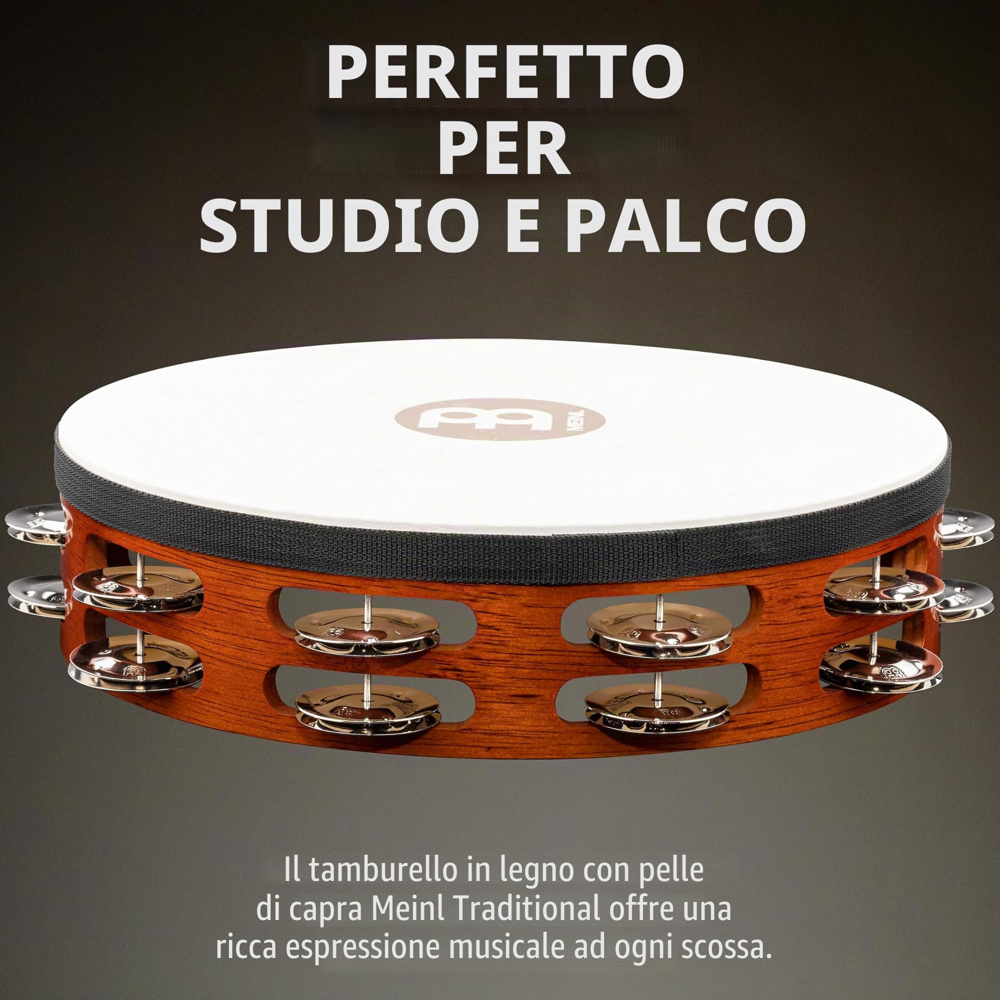 Meinl Tambourin Bois avec Peau TAH2AB wood
