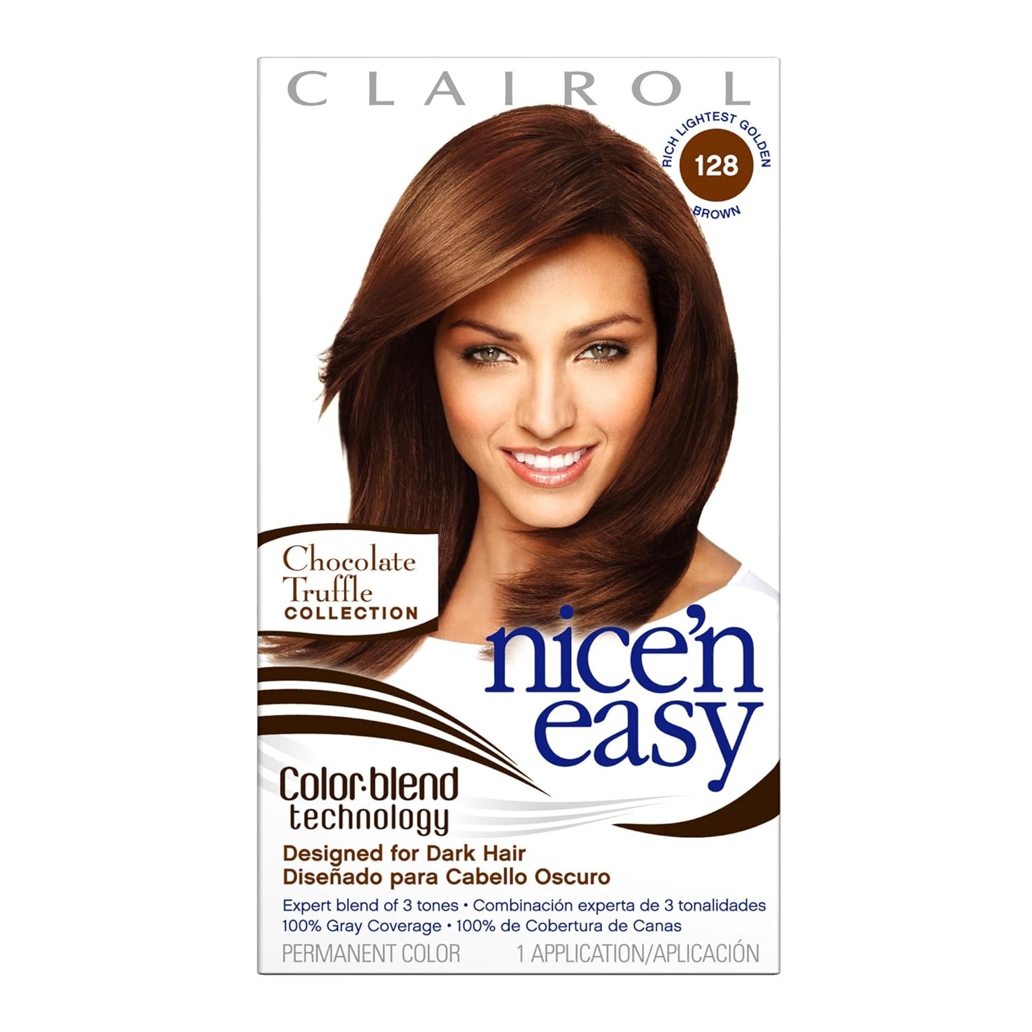 Clairol Nice 'n Easy Color, 128 Rich Lightest Golden Brown (Pack of 3)