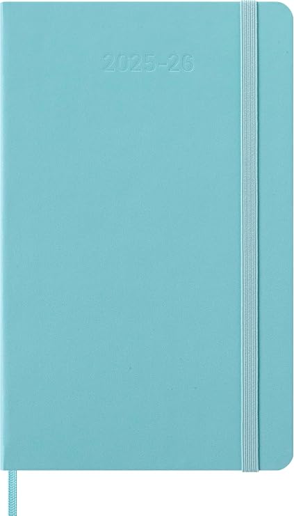 Moleskine Classic 18 Month 2025-2026 Weekly Planner, Hard Cover, Large (5 x 8.25), Aquamarine, 208 pages