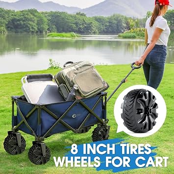 PORTAL Wagon Wheels Replacement 8 Diameter X 3.4 Wide for Utility Wagon Cart