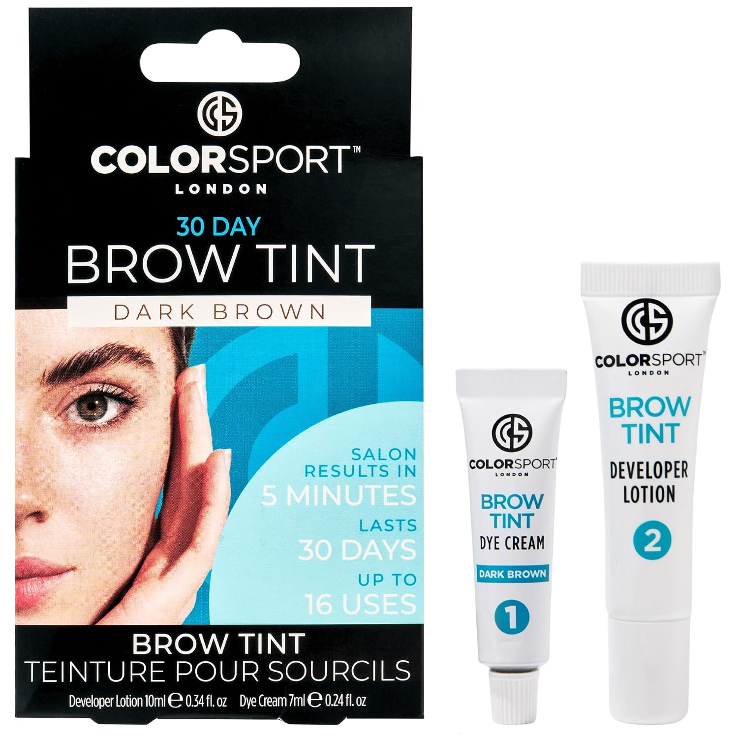 Colorsport 30 Day Brow Tint, Dark Brown by Colorsport