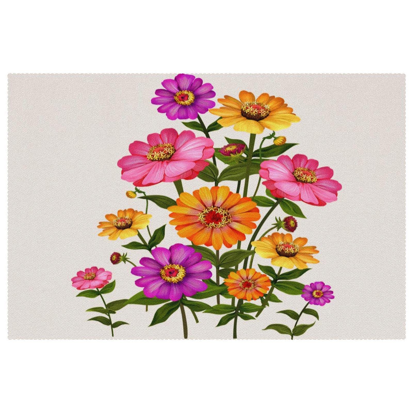 Set de table motif floral 30,5 x 45,7 cm résistant chaleur pour repas de famille au quotidien