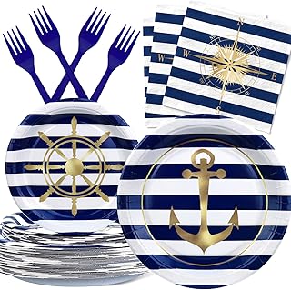 Nautical Party Plates and Napkins - Sail Boat Party Decorations - Nautic...