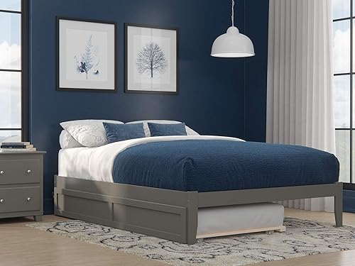 Miniatura 19 de AFI Colorado - Cama de plataforma de tamaño matrimonial con nido individual y estación de carga en color gris Gris,Blanco,Espresso,Nuez