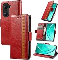 Vista 63 de Funda para Honor X7, Funda para Honor Play 30+ Plus Funda de piel sintética con ranuras para tarjetas Funda con soporte abatible Rojo