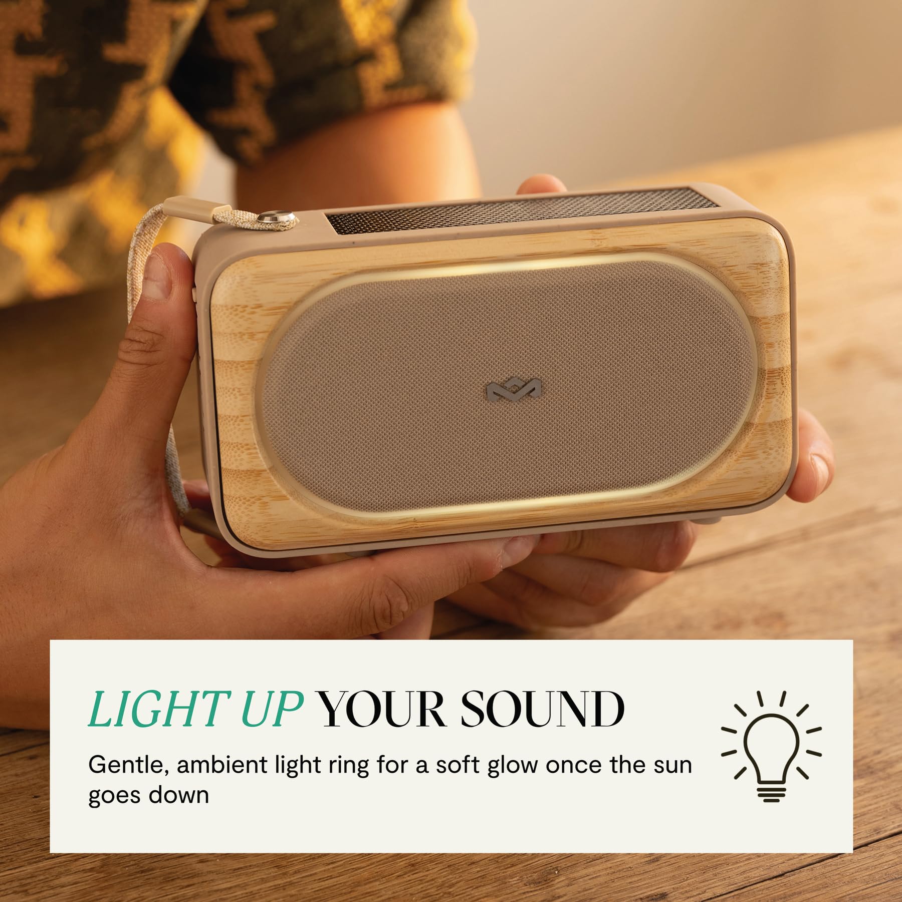 House of Marley Roots Solar Altoparlante Bluetooth Portatile - Crema | Piccolo per Viaggi & Outdoor, IP67 Impermeabile, 14 Ore di Autonomia, Altoparlanti Wireless per Telefono