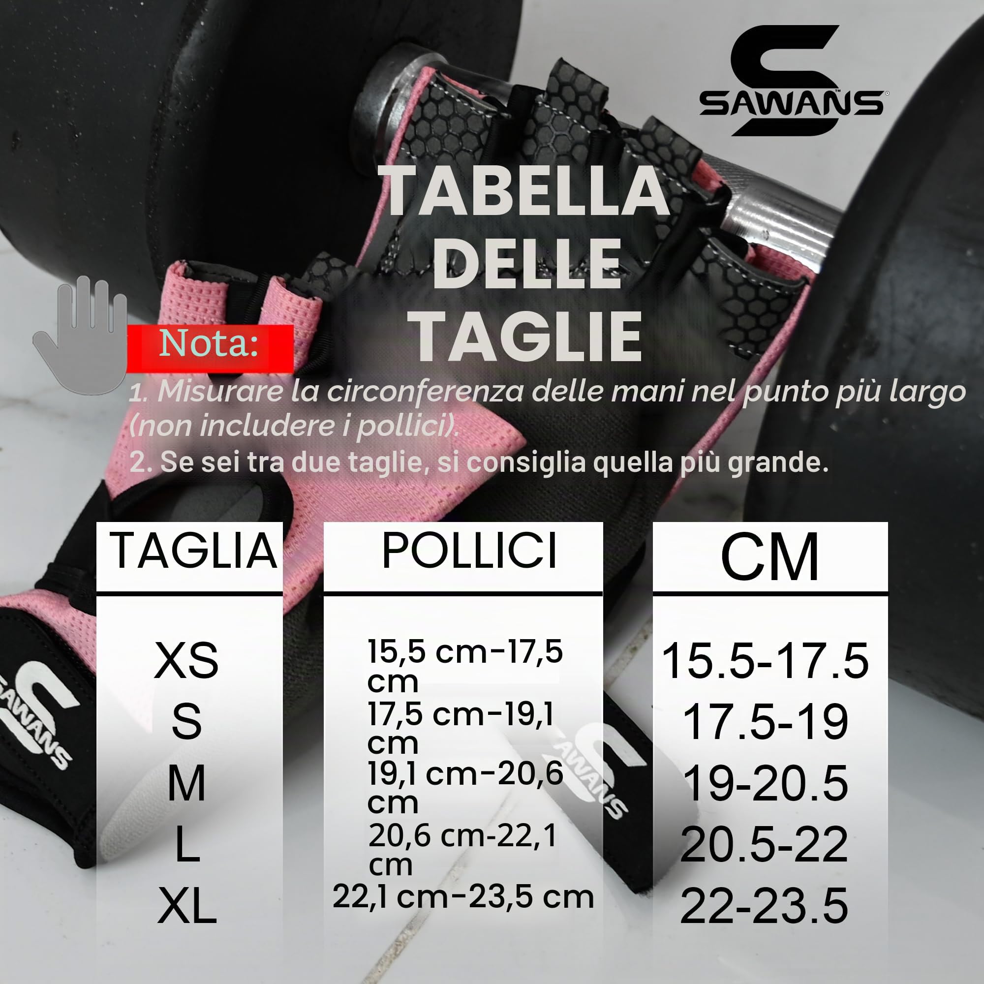 SAWANS Guanti da palestra per sollevamento pesi antiscivolo in silicone imbottito Palm Grip