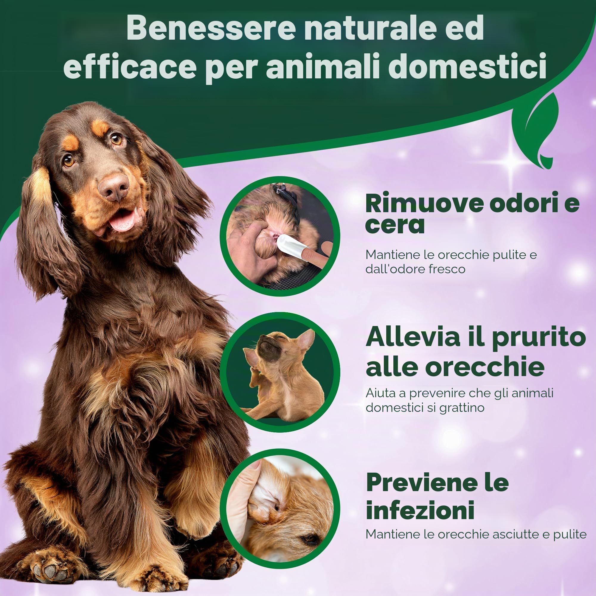 Vet's Best Salviettine Pulizia Orecchie per Cani - 50 Pezzi