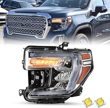SOCKIR Fits [Full LED Model] 2019 2020 2021 GMC Sierra 1500 LED DRL Headlights Replacement OE Headlamp Left Driver Side