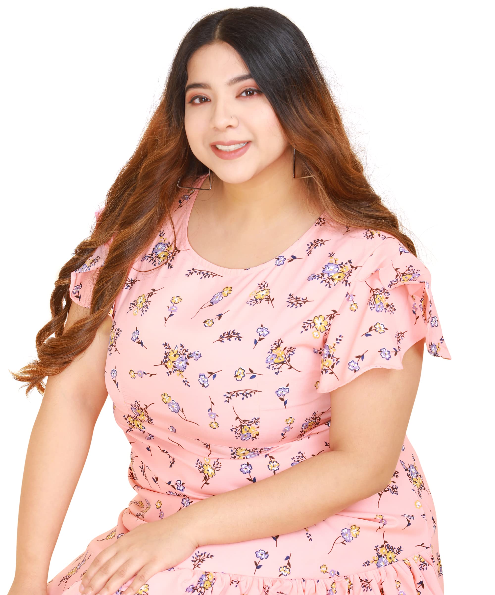 Oomph Women's Western & Fusion Wear Crepe Wrap Maxi Dress - Orange