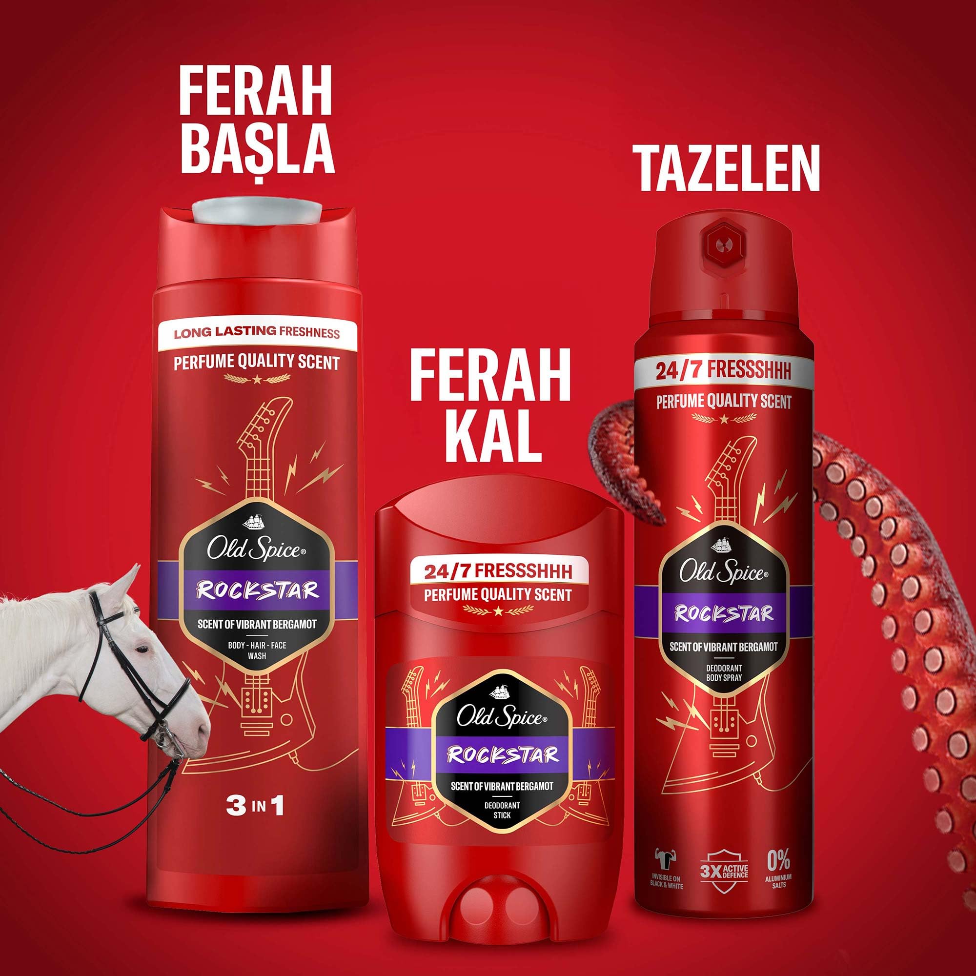 Old Spice Rockstar Erkek Deodorant Stick 50 ml 3lü paket