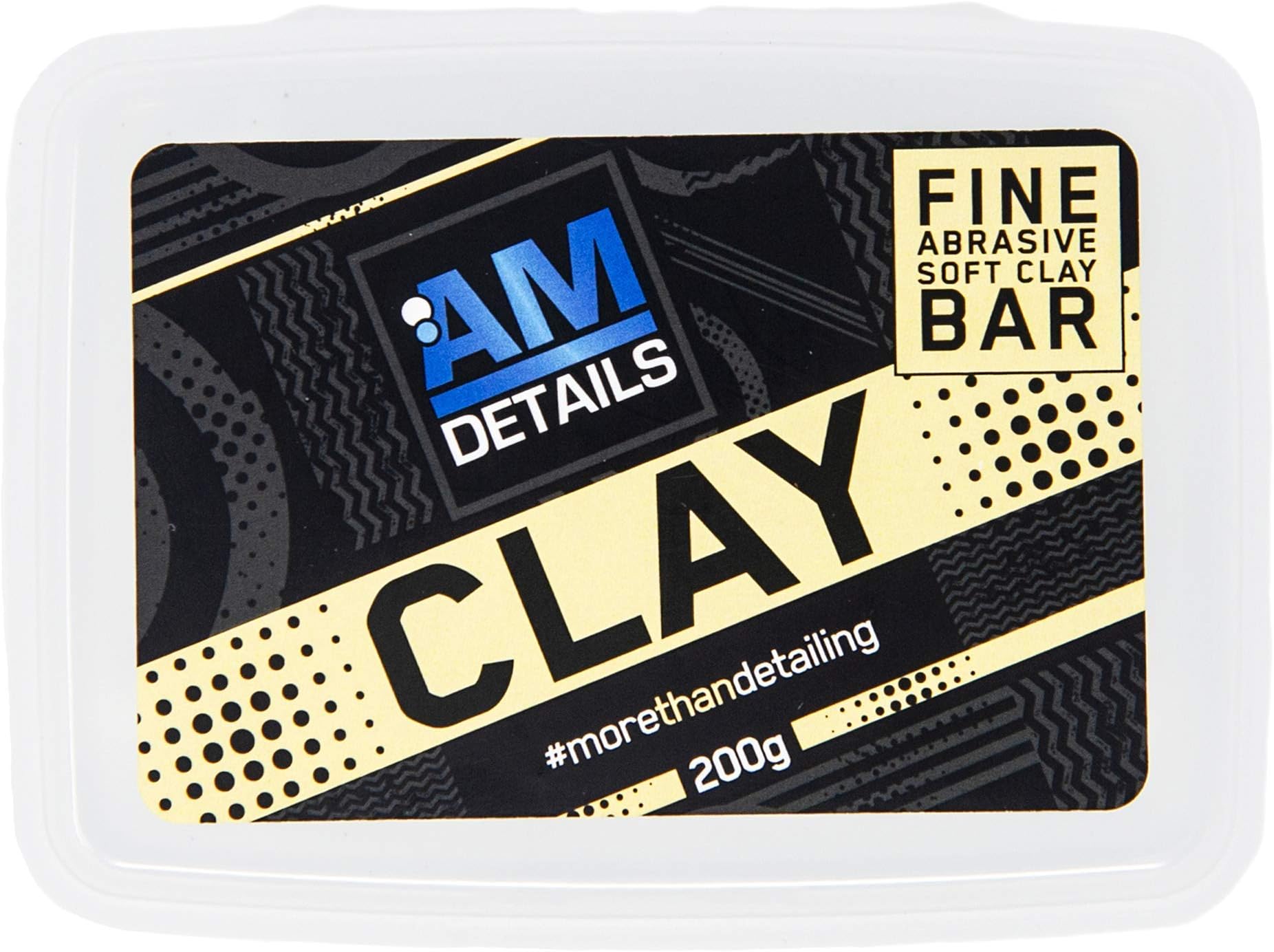AM Clay - Fine Abrasive Soft Clay Bar. 200 grams. JUST USE WATER with this CLAYBAR. No need for a quick detailer. Safer than Clay Mitt. Perfect for Car Detailing. Car Cleaning bar for smooth paint