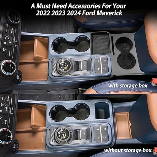 Miniatura 6 de LUWU - Bandeja organizadora para consola central compatible con Ford Maverick 2022 2023 2024 2025 Portavasos para camión Ford Maverick Insertar