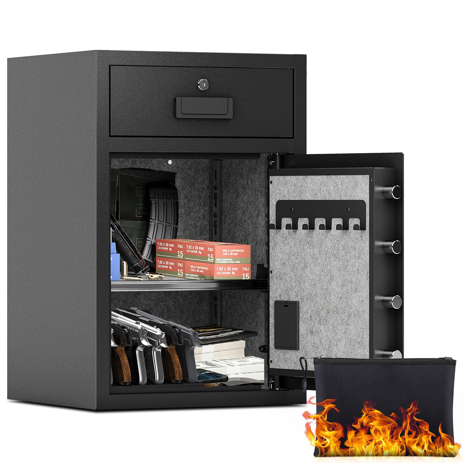 Office Business Safe Anti-theft 5.1 Cu Ft Fireproof Safe With Drawer ...