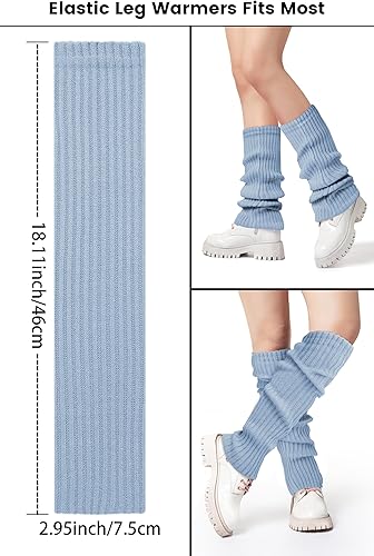 Miniatura 3 de Clothirily Calentadores de piernas, calentadores de piernas de neón de punto de moda para mujeres de los años 80 deportes fiesta accesorios de yoga