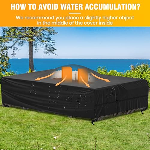 Miniatura 5 de Velway Funda impermeable para muebles de patio, juego de fundas para sofá seccional para exteriores, para todo tipo de clima, Oxford, resistente al