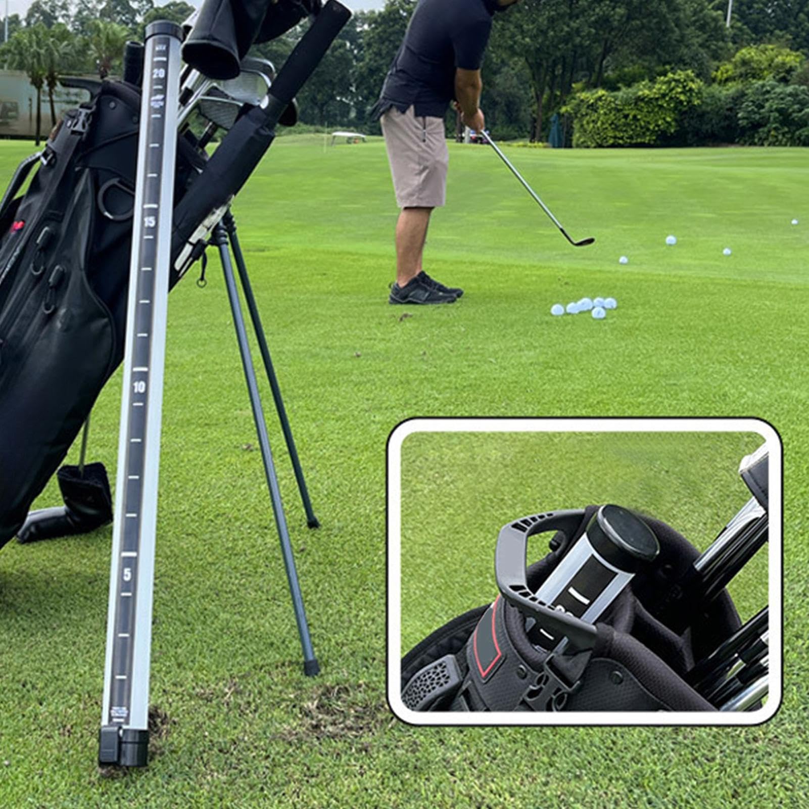 Lambo Golfball Sammelrohr Golfball Shagger Rohr Golfballrohr Picker, Golfball Aufnehmer Golfballpicker Shags Tube, Golfball Sammler Grabber Fasst 21 Bälle, Golfball Pick-up Stahlrohr-Retriever