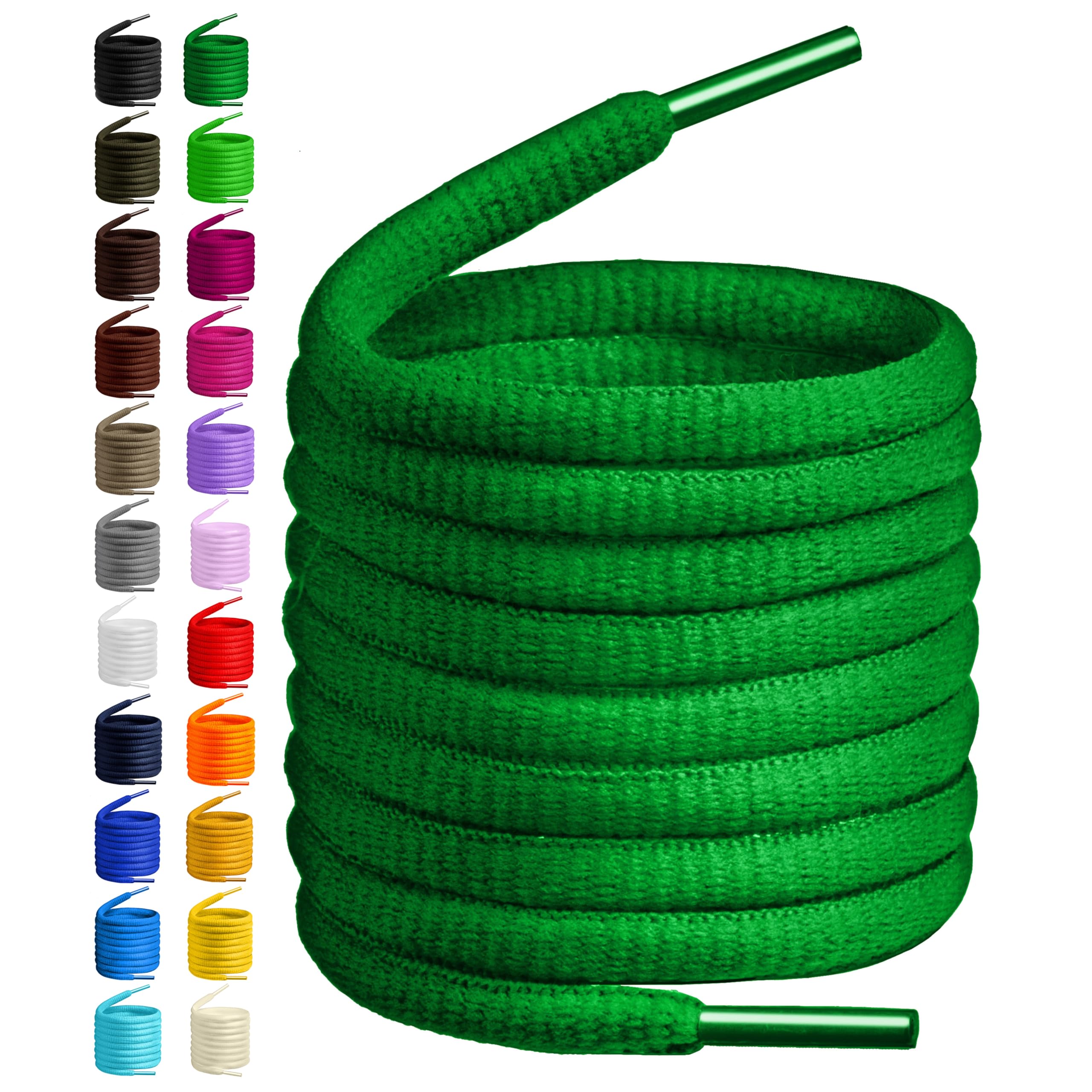 Birch Oval Shoelaces 27 Colors Half Round 1/4" Shoe Laces 4 Different Lengths