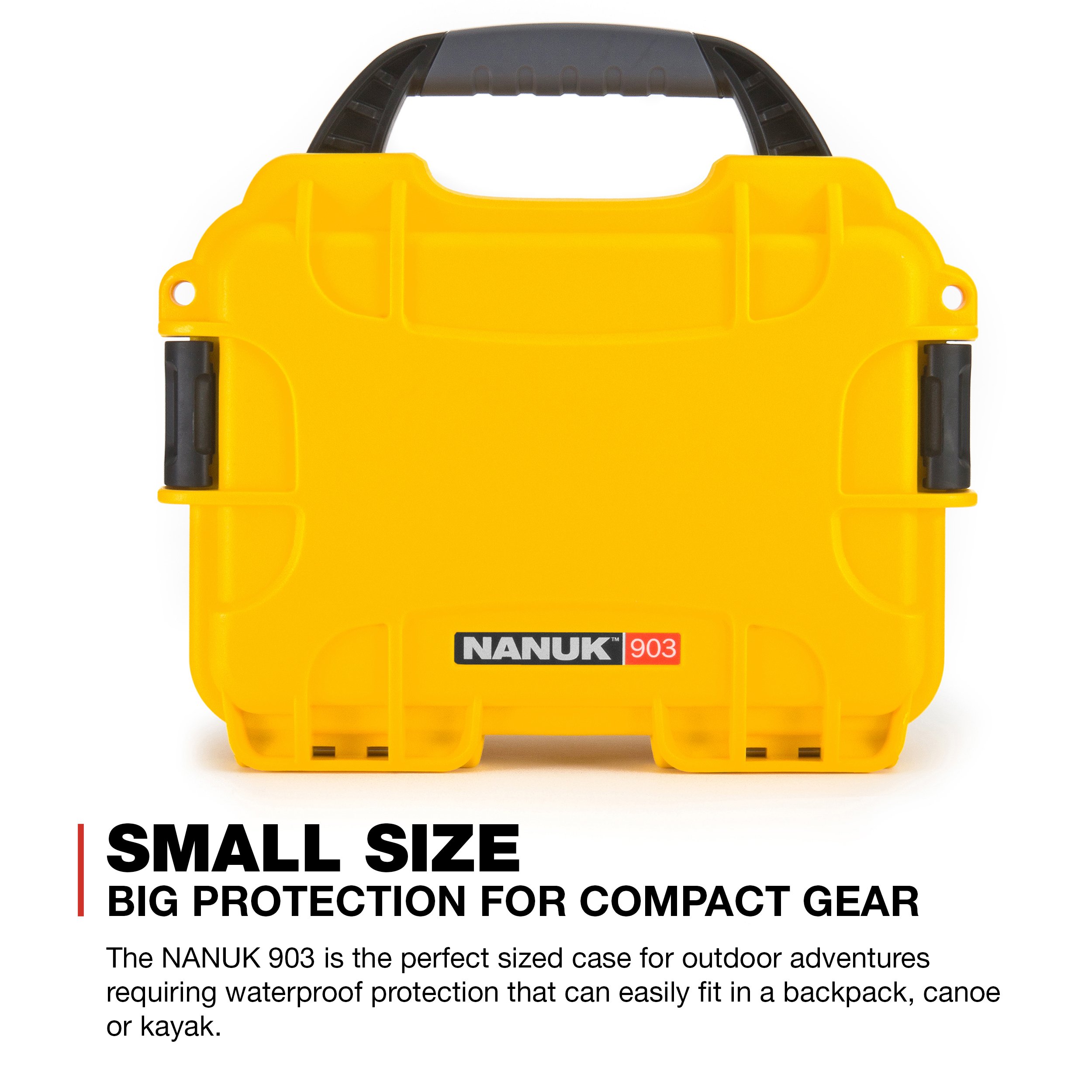 Plasticase, Inc. Nanuk 903 - Custodia rigida impermeabile con inserto in schiuma, colore: Giallo