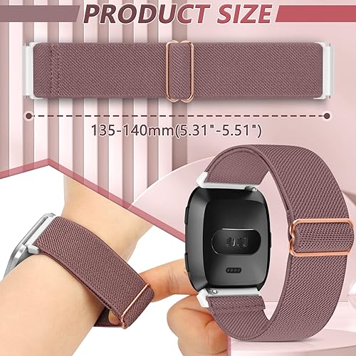 Miniatura 3 de Paquete de 6 correas elásticas ajustables para reloj compatibles con Fitbit VersaFitbit Versa LiteFitbit Versa 2 bandas para mujeres y hombres,