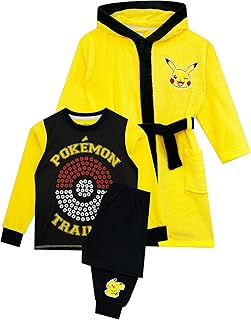 Dressing Gown And Pikachu Pyjamas Set | Pikachu Dressing Gown For Boys | Official Pikachu Merchandise