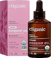 Vista 1 de Cliganic Aceite de semilla de rosa mosqueta orgánico para cara, 100% puro, natural prensado en frío sin refinar sin OMG Aceite portador para piel