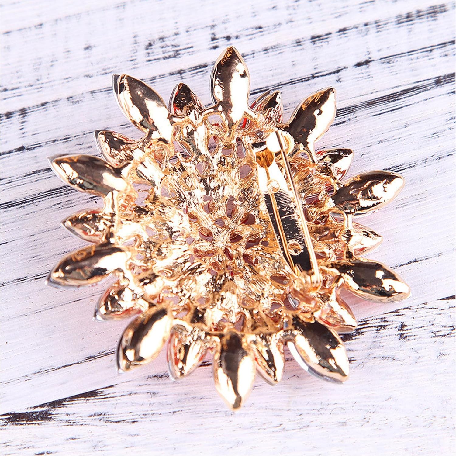 Rhinestone Large Flower Brooches Pins for Women Fashion Sparkly Crystal Sunflower Statement Brooch Unique Wedding Party Suit Dress Jewelry Accessories - Image 6