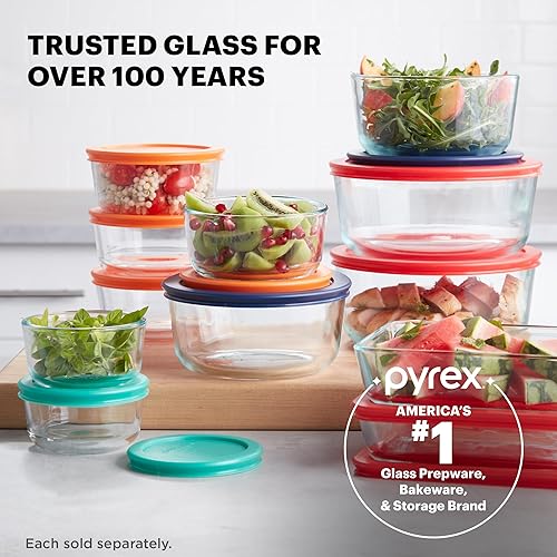 Miniatura 6 de Pyrex Simply Store - Recipiente de cristal para almacenamiento de alimentos, tapas de plástico sin BPA y no tóxicas de ajuste perfecto, apto para