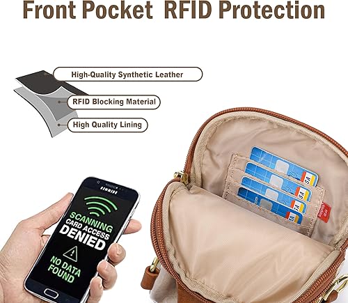 Miniatura 5 de INICAT Bolso bandolera para mujer con pantalla táctil, pequeño bolso cruzado para teléfono celular, riñonera