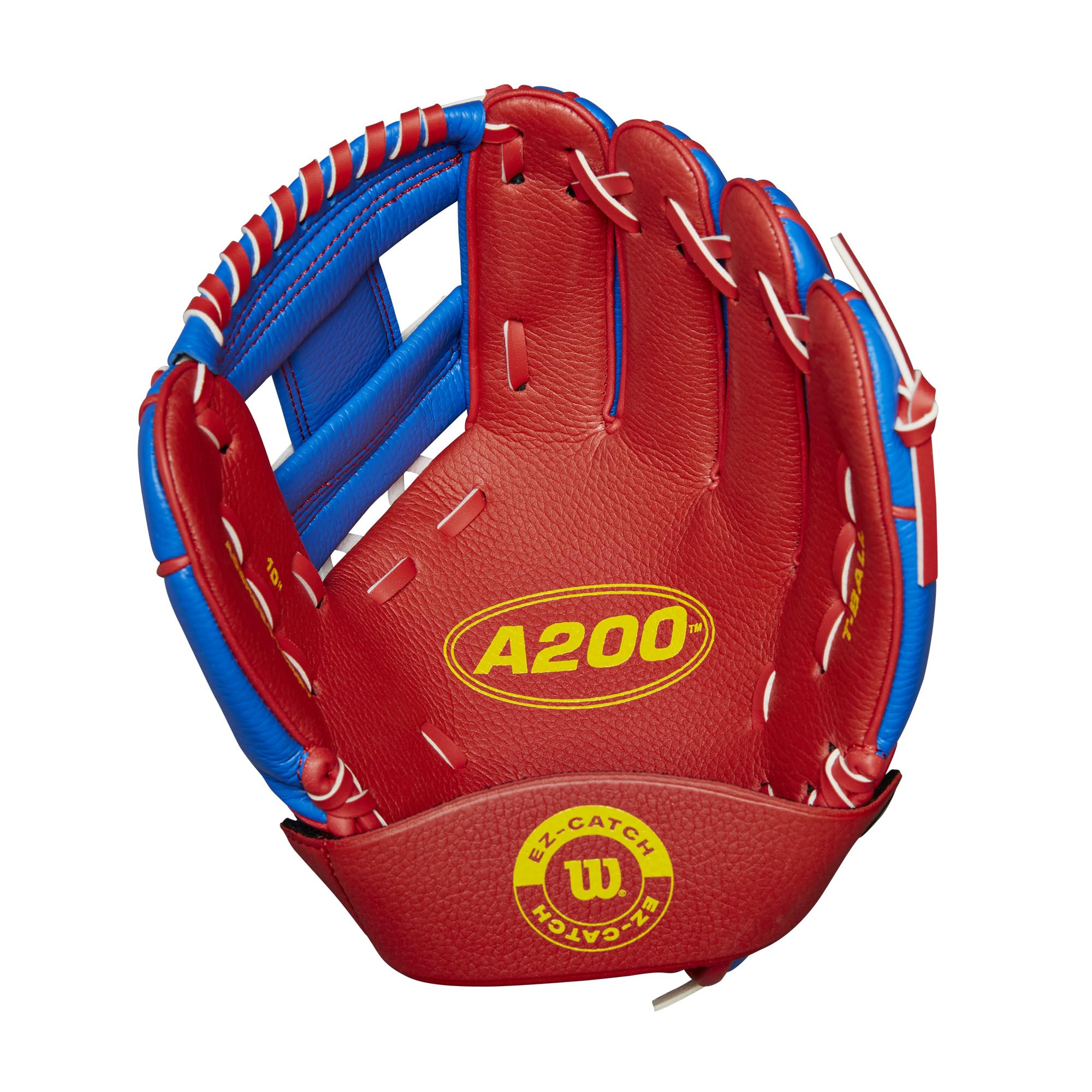 Wilson 2024 A200 EZ Catch 25,4 cm Jugend Baseballhandschuh - Royal/Rot/Gelb